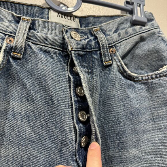 Agolde Relaxed Boot Jeans Organic Cotton Button Fly Relaxed Wireless Women sz 24 - Picture 4 of 10